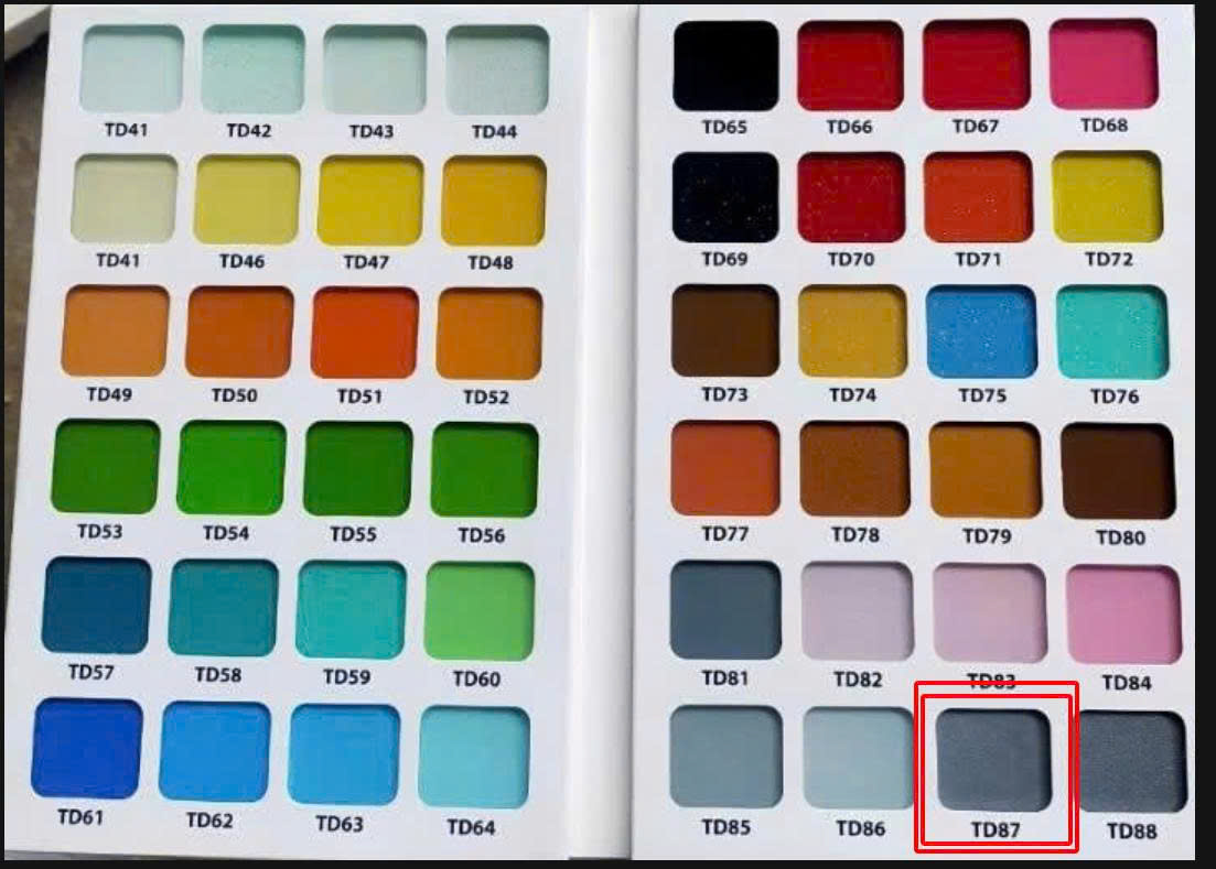 bảng màu kính sơn màu ốp bếp